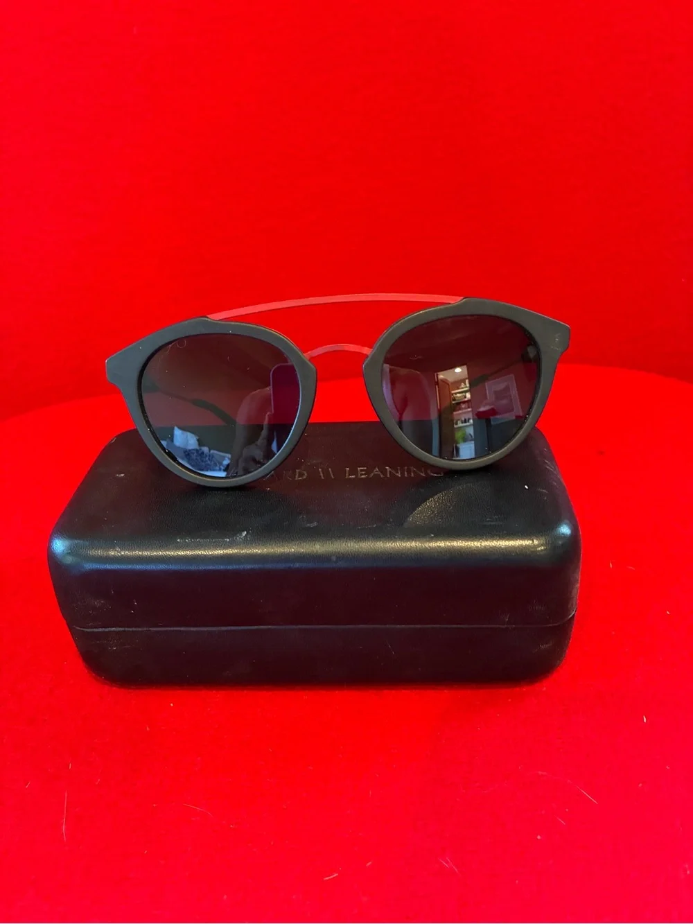 Westward Leaning Double Bridge black and red Sunglasses